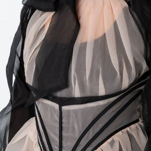 PLUS BLACK TIE PEPLUM BLOUSE ( BRAND NEW !!!!!! ) - Picture 4 of 8